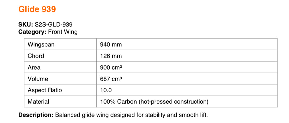 Glide 939 Front Wing