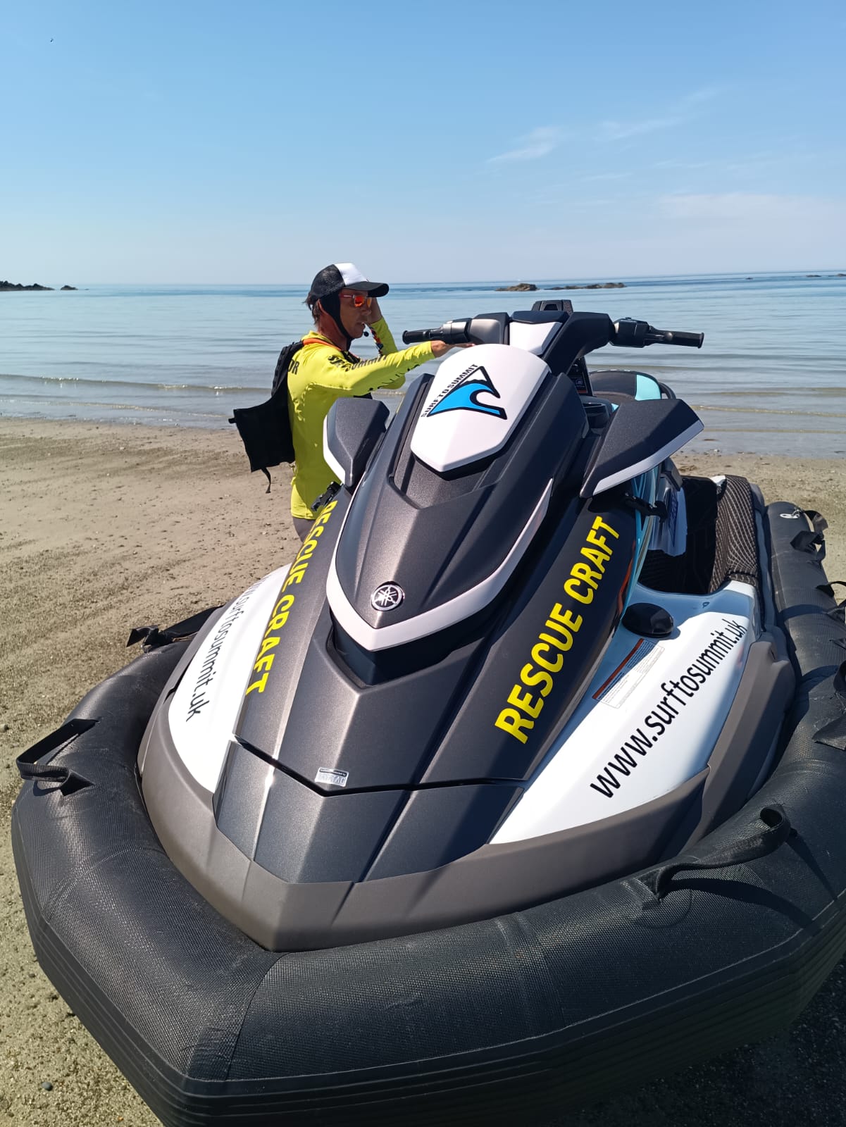 Jet ski rescue craft and toe Foil surfing lessons, beginners and advanced with Surf to Summit