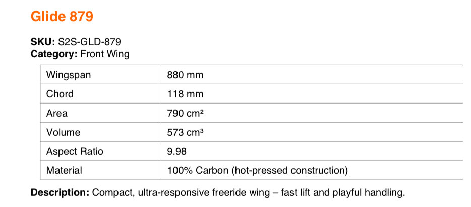 Glide 879. Front Wing